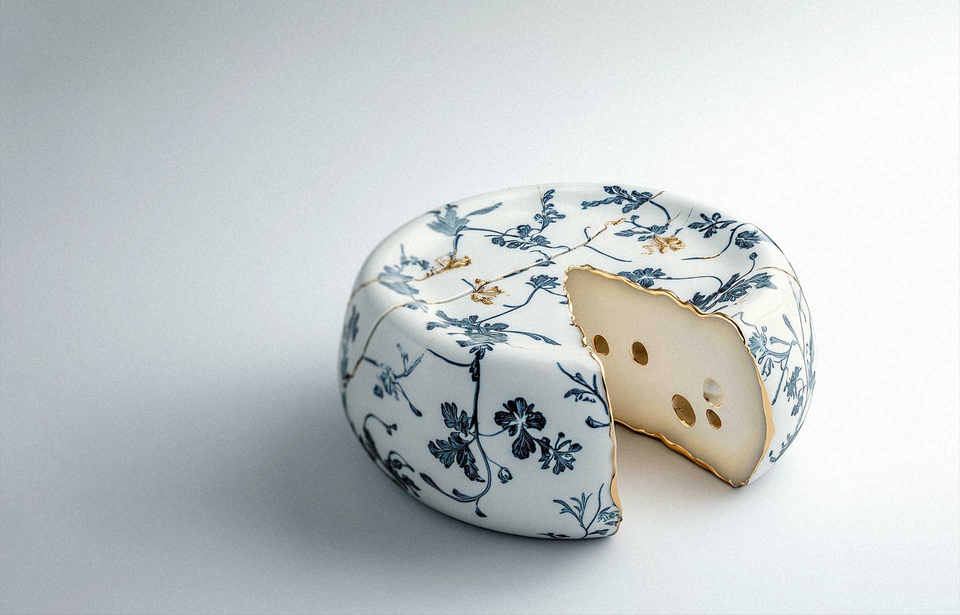 Fromage décoré façon porcelaine